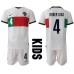 Billige Portugal Ruben Dias #4 Børnetøj Udebanetrøje til baby VM 2022 Kortærmet (+ korte bukser)